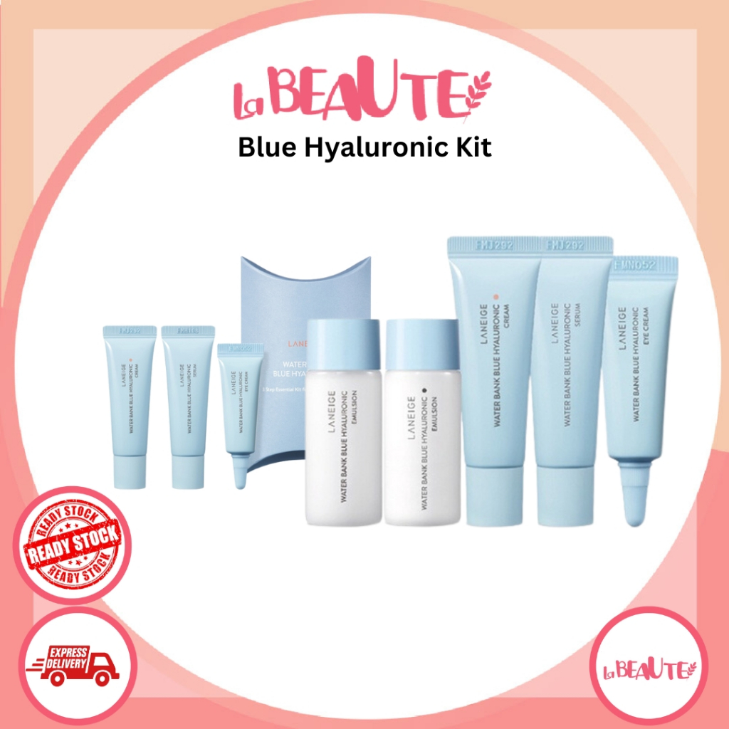 Laneige water bank blue hyaluronic 3 bước và 5 bước kit - da thường đến da khô & cobmination cho da dầu