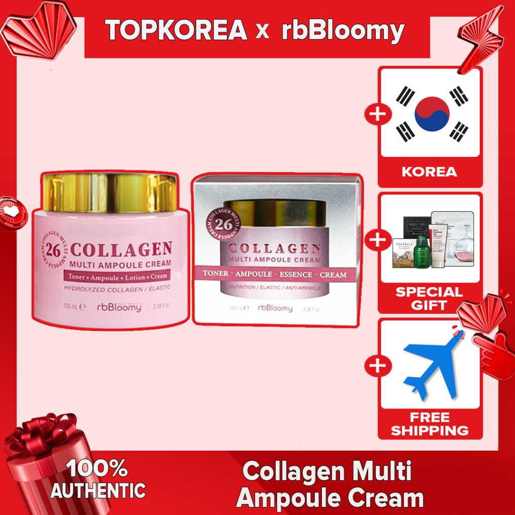 ★Rbbloomy rbBloomy - rbBloomy★Kem Cica / Collagen / Hyaluron / Peptide 100Ml / Toporea / Shipping Từ Hàn Quốc