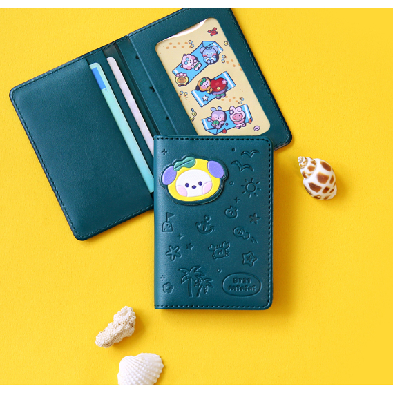 Ốp Điện Thoại Da Đựng Thẻ Họa Tiết BT21 minini Vacance