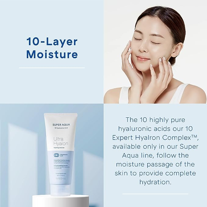 Sữa Rửa Mặt Tạo Bọt Missha Super Aqua Ultra Hyalron Cleansing Foam 200ML