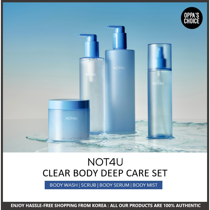 SET CHĂM SÓC CƠ THỂ NOT4U CLEAR BODY DEEP CARE (BODY WASH | BODY SCRUB | BODY SERUM | BODY MIST)