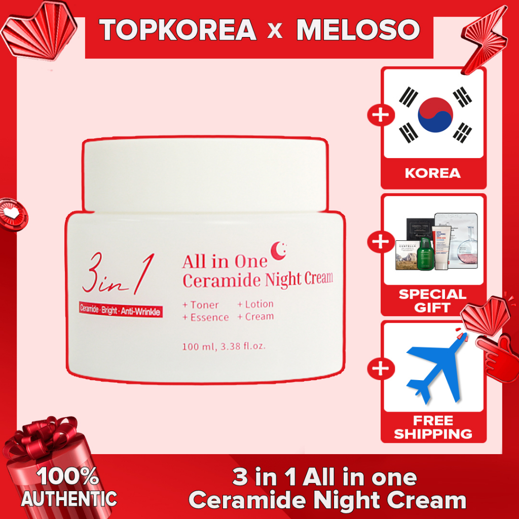 ★Áo Thun Melosooso Thiết Kế Đơn Giản Cá Tính★Kem Dưỡng Da Ban Đêm Ceramide Tất Cả Trong 1 100ml / Toporea / Shipping Từ Hàn Quốc