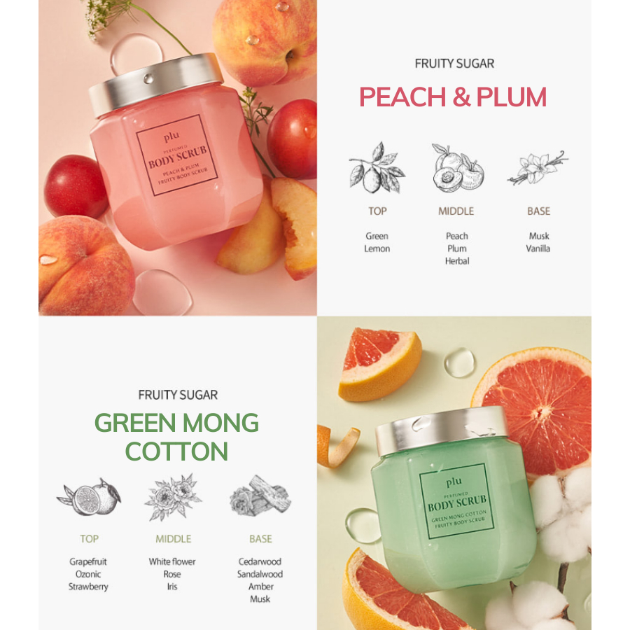 Kem tẩy da chết body muối biển hương nước hoa Plu Perfumed Sea Salt Body Scrub 500g