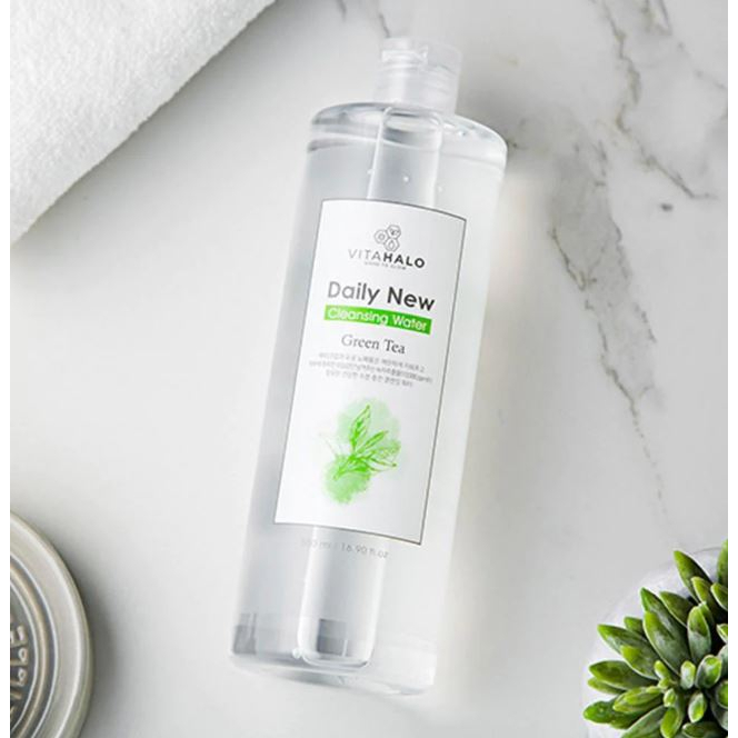 Hàn Quốc vitahalo hàng ngày Nước tẩy trang TRÀ XANH 500ml