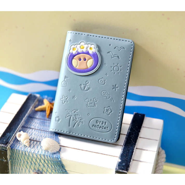 Ví Da PU Đựng Thẻ Gập Gọn Họa Tiết BT21 Minini Vancance