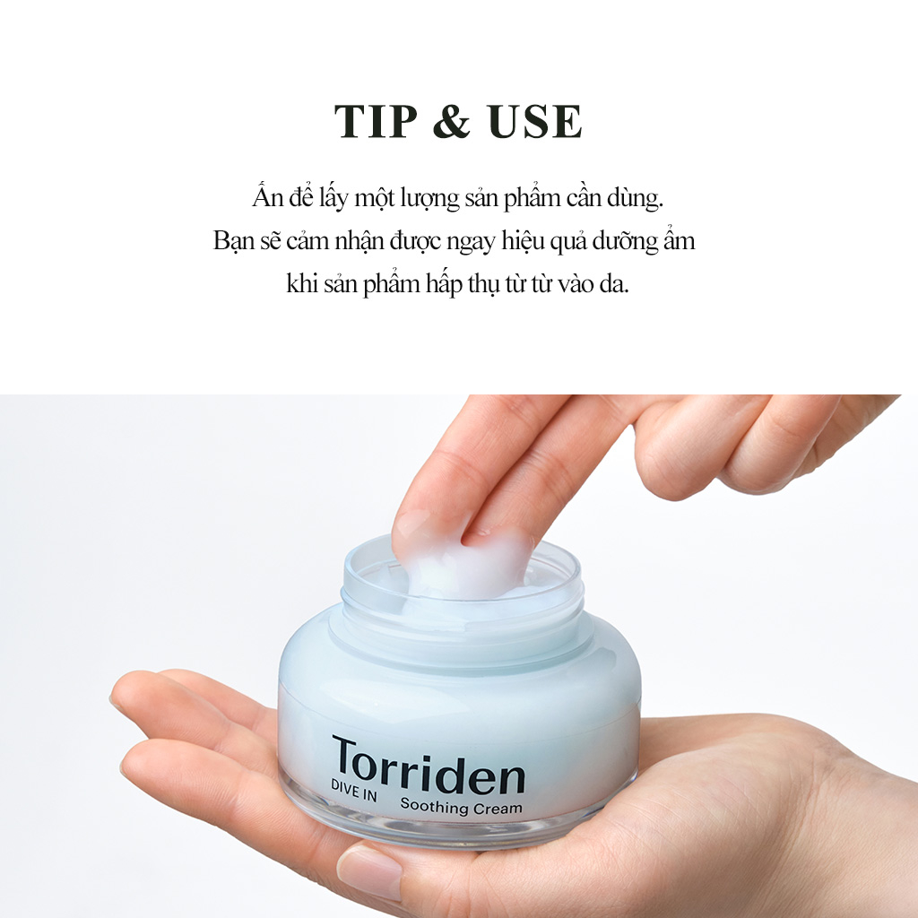 Bộ 2 sản phẩm kem làm dịu da DIVE IN TORRIDEN chứa hyaluronic acid phân tử thấp giúp làm mát và dưỡng ẩm da, 100ml+100ml