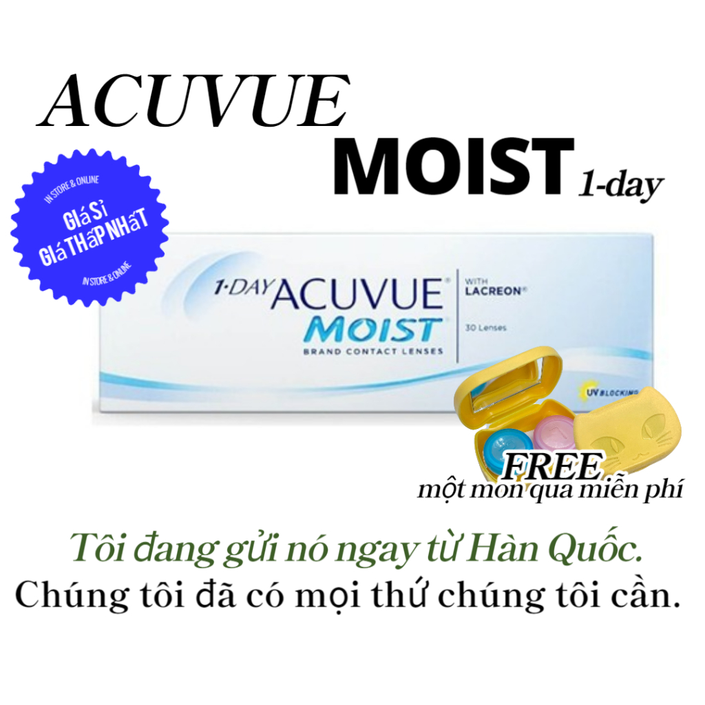 ❤giá sỉ❤ Kính áp tròng Acuvue Moist 1-Day (30 pcs / 1box)