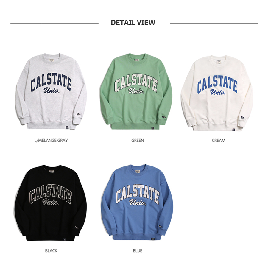 Áo sweatshirt WHO.A.U WHMWD1223U in họa tiết chữ lớn Cal State