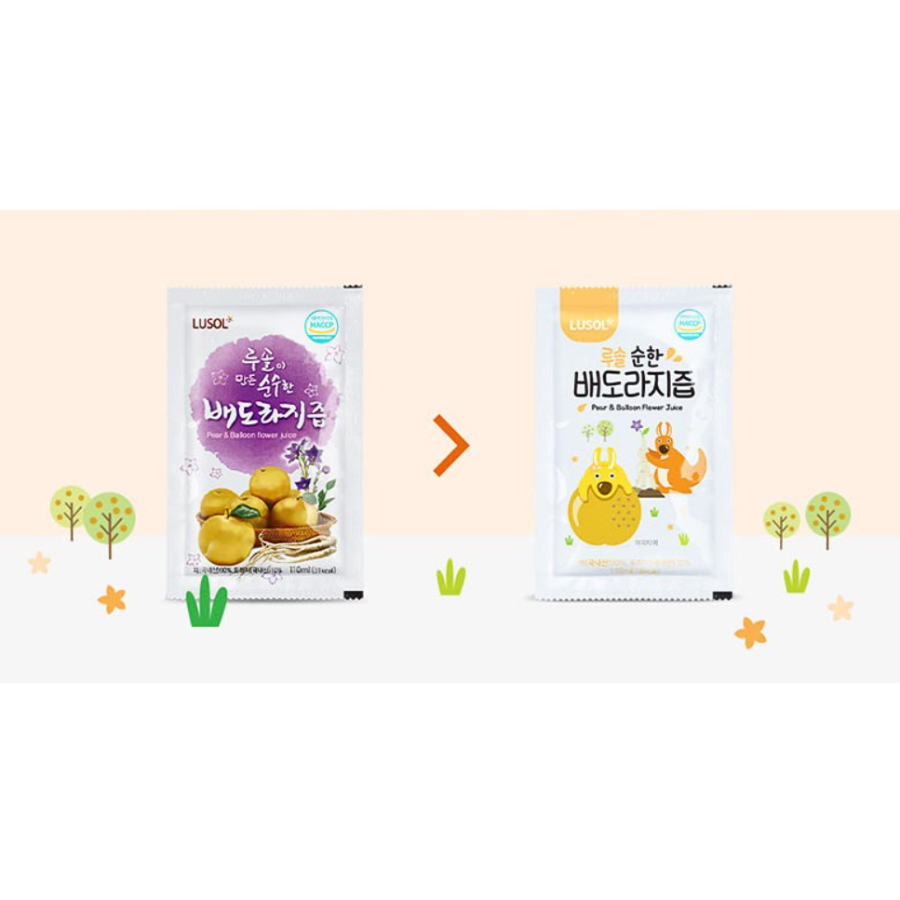 Hộp 30 gói nước ép lê rễ cát cánh LUSOL Mild 110ml