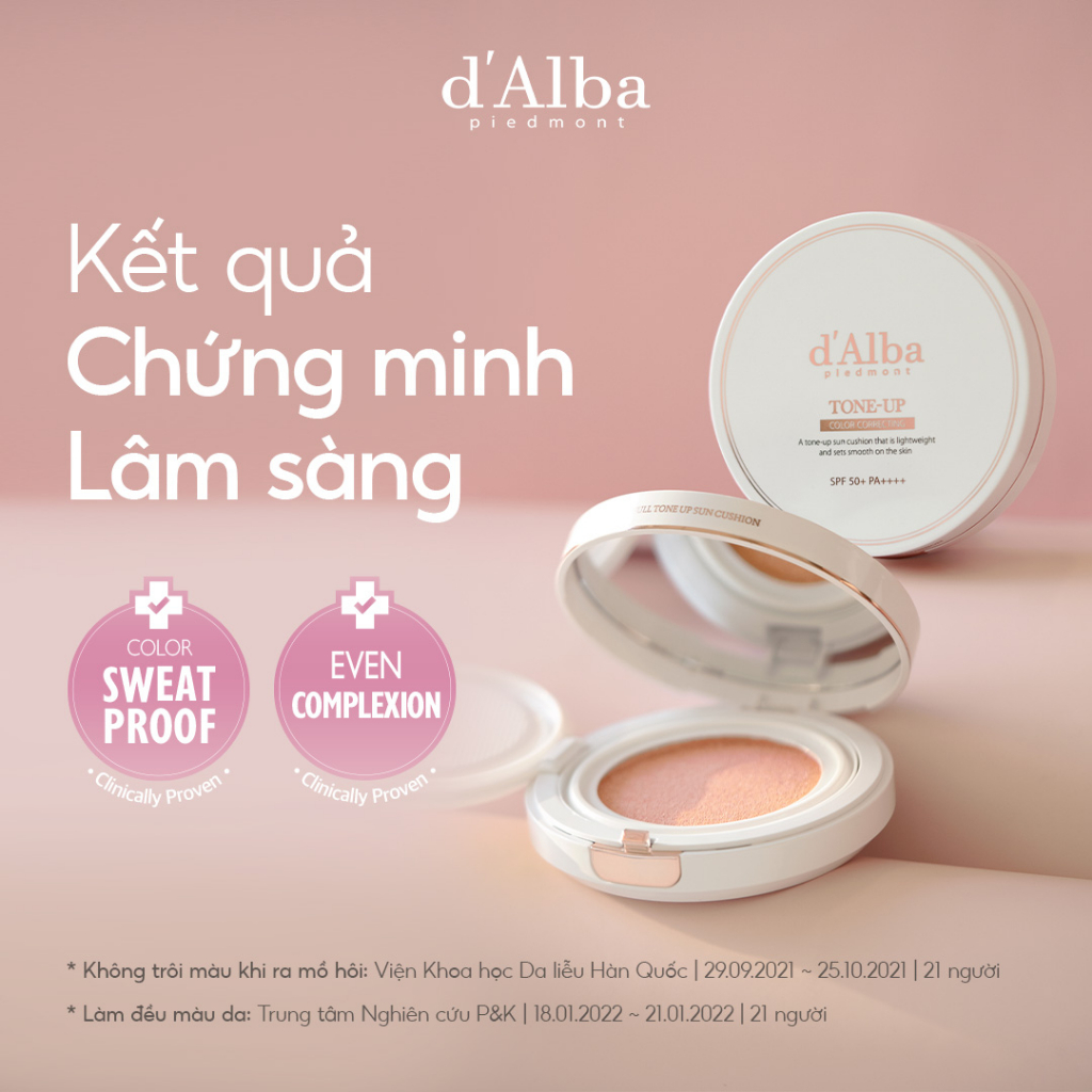 [d'Alba Official] Phấn nước chống nắng nâng tông SPF 50 + PA + + + + d'Alba Tone Up Sun Cushion