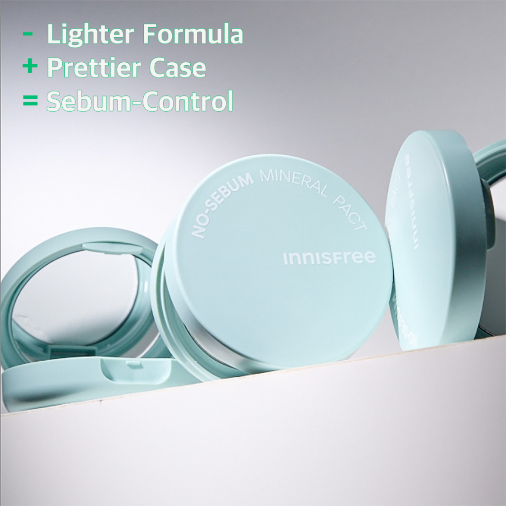 Phấn Khoáng INNISFREE No-Sebum Mineral Pact 8.5g / Powder 5g / Bột Khoáng AC 5g - Một Phấn Nén Thấm Hút Tốt Cho Da Mềm Và Da Mềm Mại