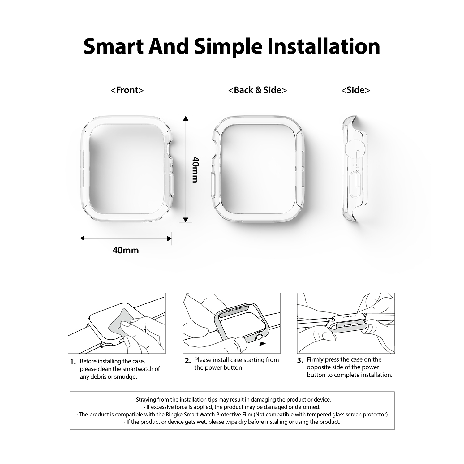 Ringke Ốp Cứng Siêu Nhẹ Chống Trầy Xước Cho Apple Watch 6 5 4 SE SE2 44mm 40mm