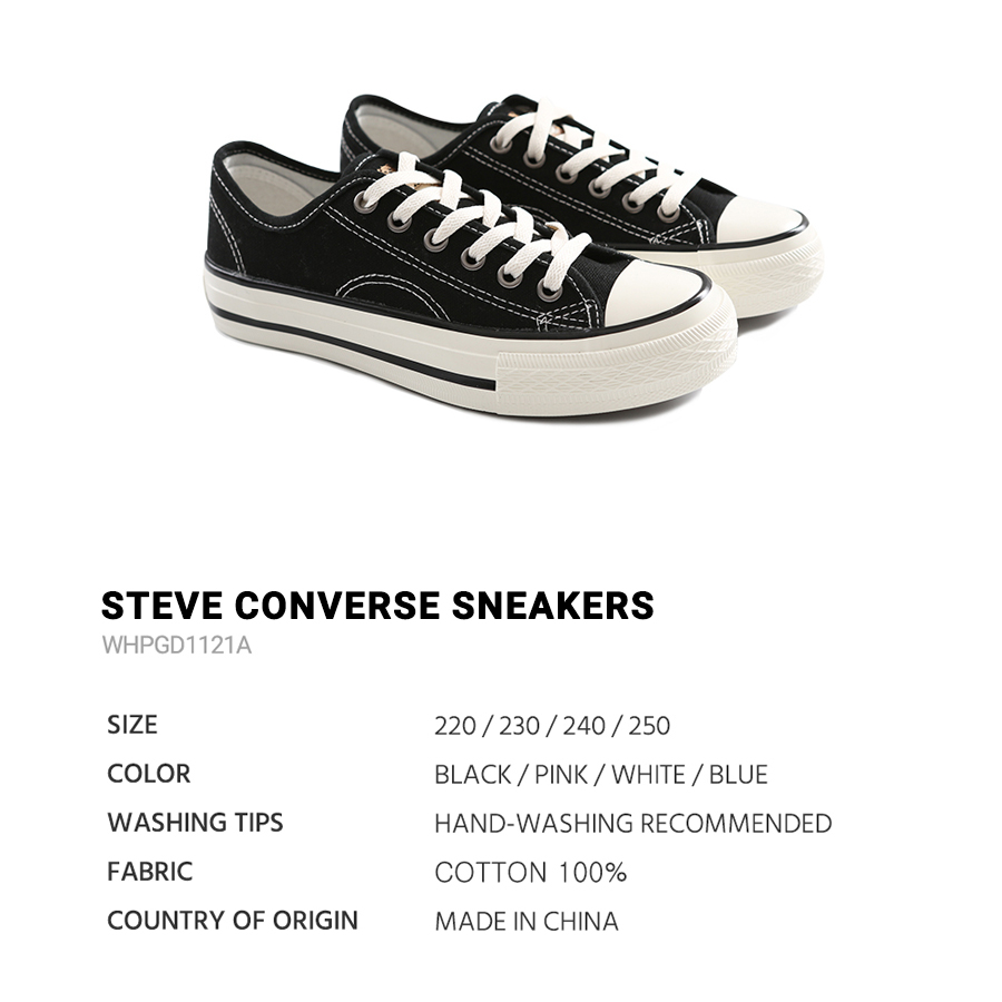 Giày thể thao WH.O.AU WHPGD1121A Sneakers Unisex Steve Bear Converse vải canvas