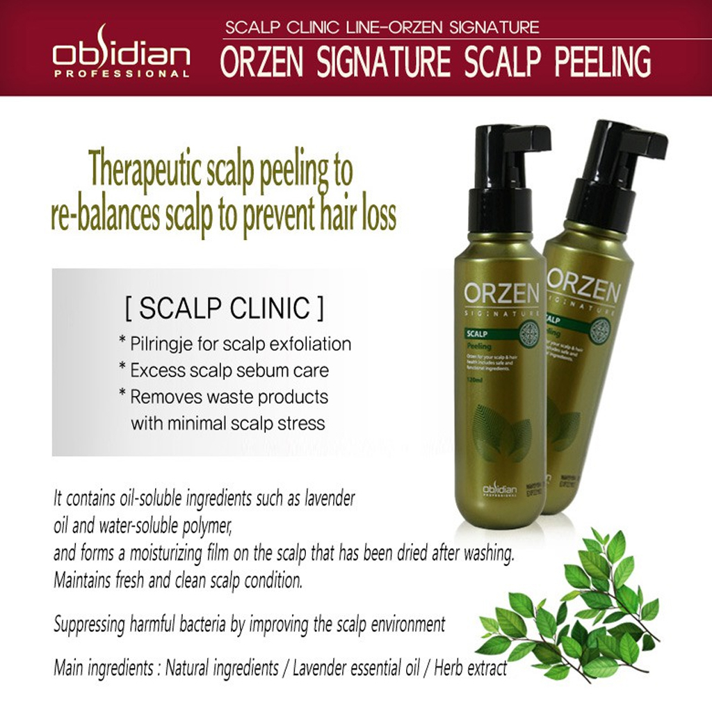 Tẩy da đầu chết Orzen Scalp Peeling Hàn Quốc 120ml/ Tinh chất xịt mọc tóc Orzen Scalp Control Air Massage 180ml