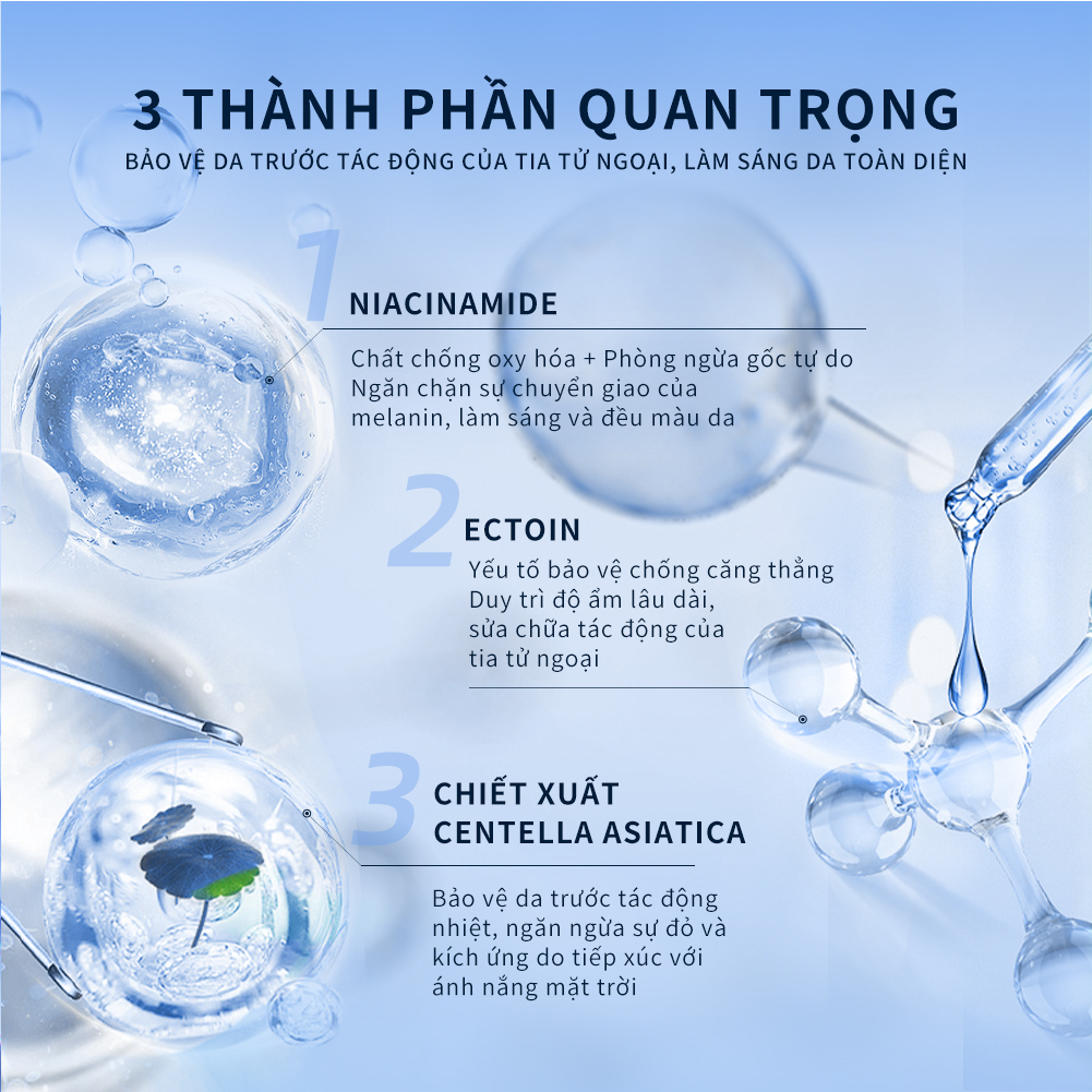 Kem Chống Nắng UVA&UVB Bảo Vệ Da Hoàn Hảo Và Làm Trắng Da SPF 50+ PA++++ HN Brightening Sunscreen 50ml