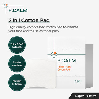 [P.CALM] Hộp Bông tẩy trang P.CALM cotton pad 2 trong 1 (80 miếng)