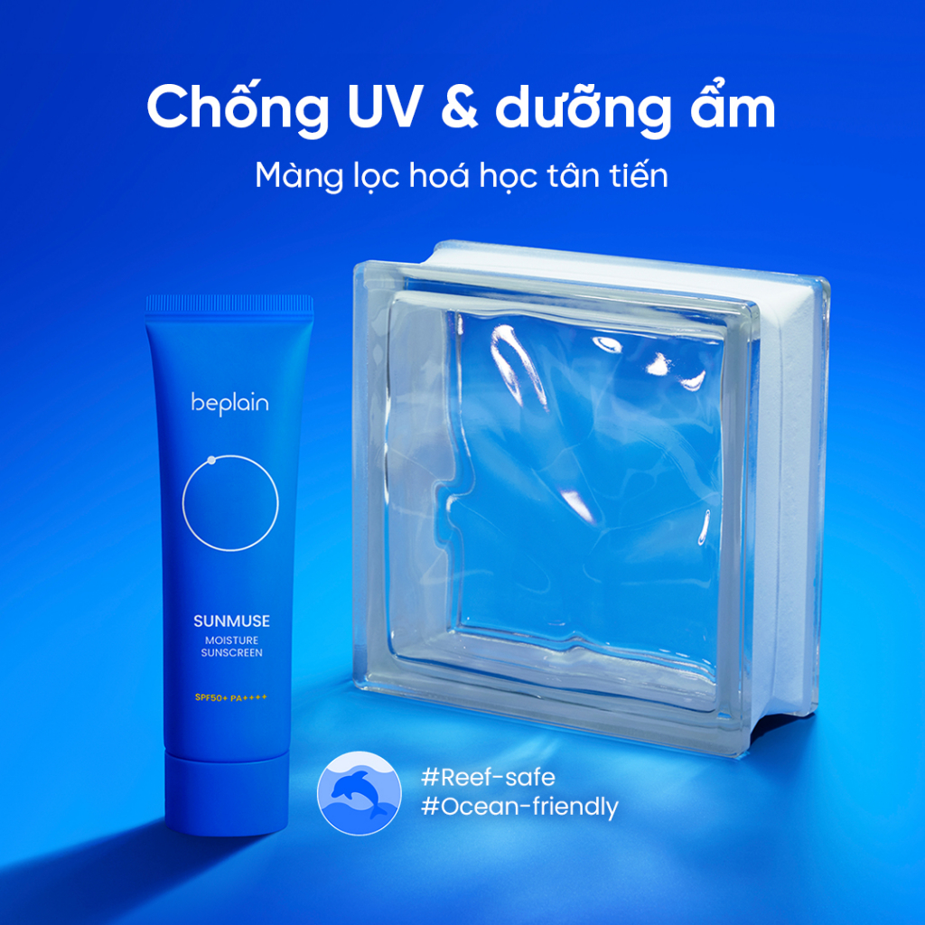 KCN beplain Sunmuse Filter hoá học texture đẹp, dưỡng ẩm SPF 50+ PA++++ Moisture Sunscreen