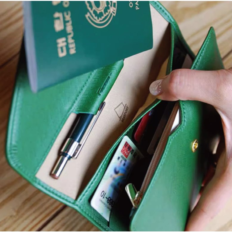 Da lên máy bay rfid anti-skimming passport holers bao gồm 9 pocket all-in-one wallet