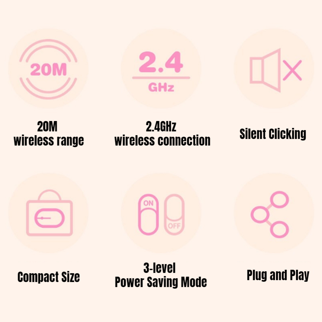 Chuột Máy Tính Không Dây USB Receiver Dễ Thương