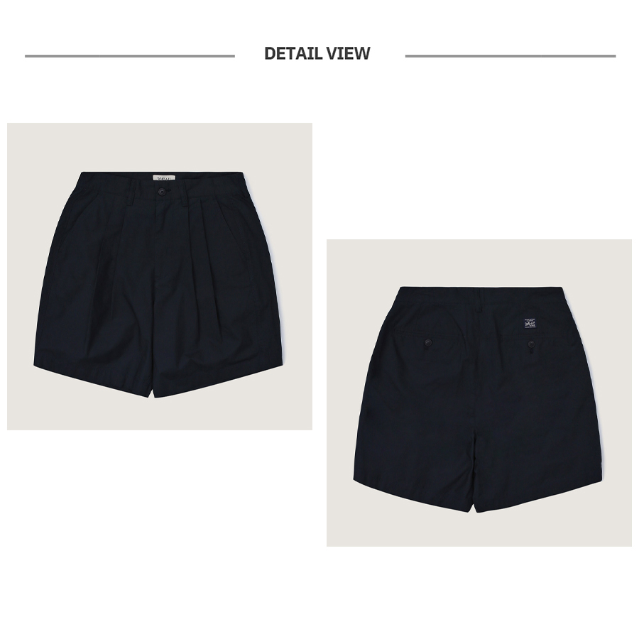 Quần short nam WHO.A.U WHTHD2562M ống rộng màu navy chất liệu cotton (mẫu mới 2023)