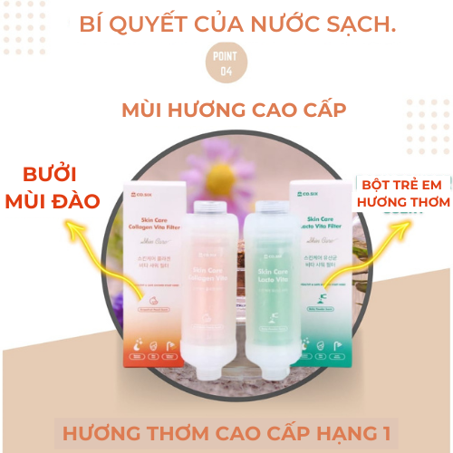 Co.Six - Bộ Lọc Vòi Hoa Sen Chăm Sóc Da / Đầu vòi sen tắm có giác hút gắn tường áp lực nước mạnh xuất xứ Hàn Quốc
