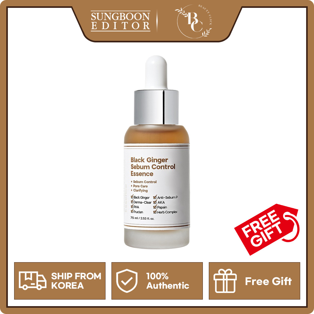 Tinh Chất Kiểm Soát Bã Nhờn Gừng Đen Sungboon Editor Black Ginger Sebum Control Essence 30ml + Một Món Quà Nhỏ
