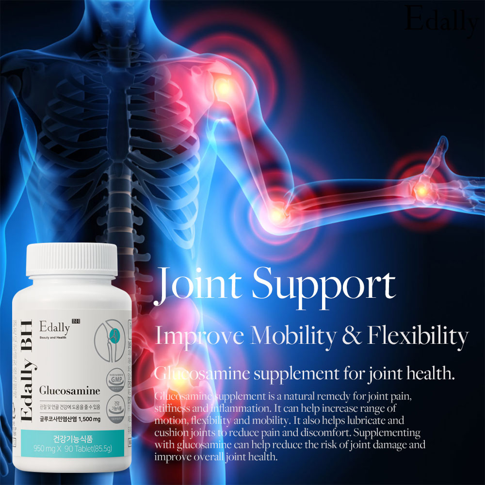 Edally BH Glucosamine 1500mg Vitamin D 400IU MSM Condrotin Boswellia Joint Beauty Bổ sung 950mg x 90