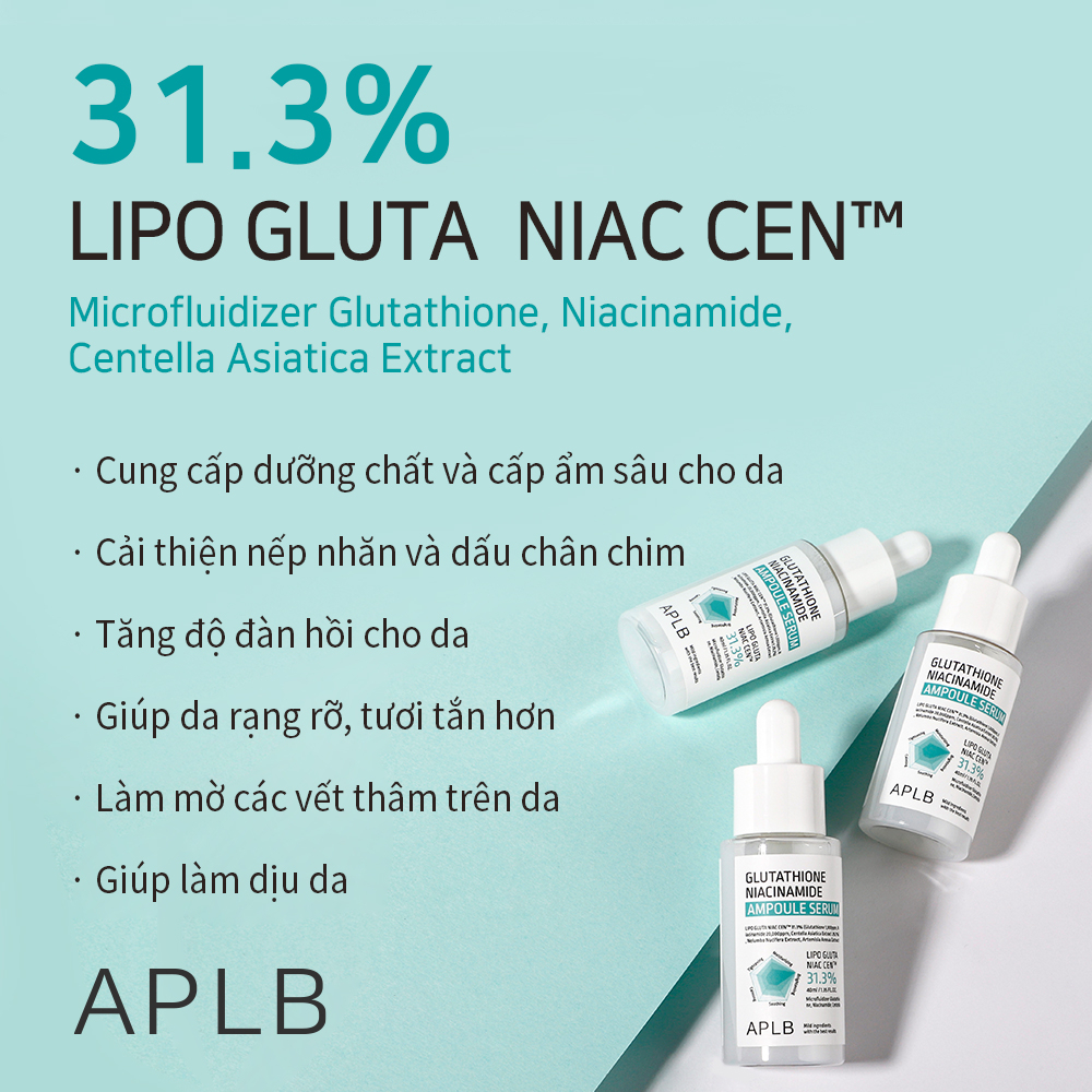 Serum Dưỡng Trắng Da Cao Cấp APLB Glutathione Niacinamide Ampoule Serum 40ml