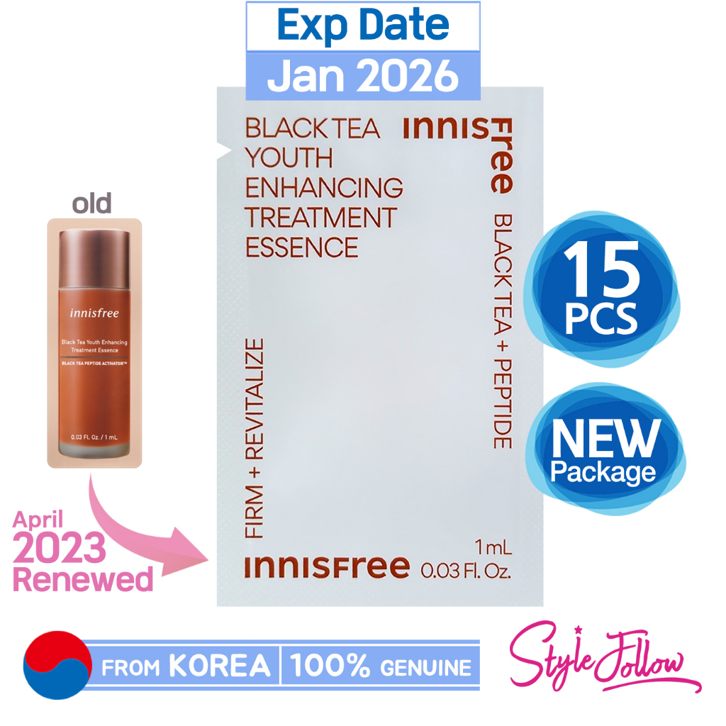 Bộ 15 / 15 / 15 / 15ml Chất Lượng❤️Tinh Chất Trà Đen 1ml INNISFREE Trẻ Hóa Làn Da