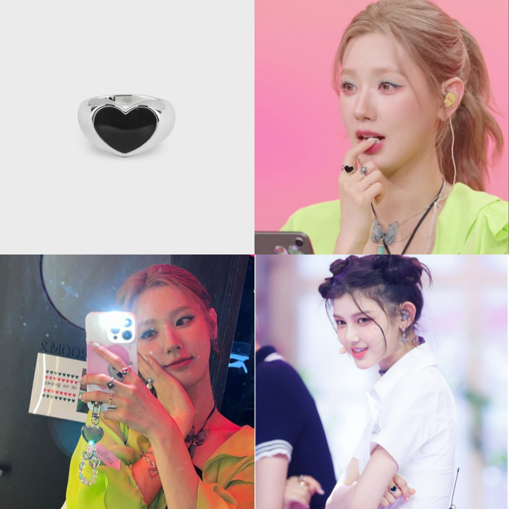 Nhẫn NONENON Black Love RNG - Cheap-moment BLACKPINK Rosé, Newjeans Danielle, Taeyeon, Miyeon