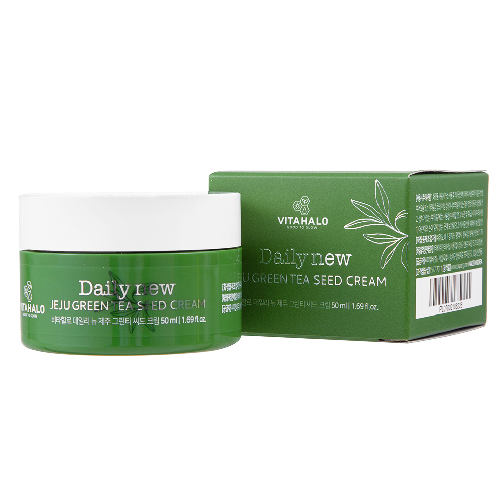 Kem Hạt Trà Xanh 50ml VitaHalo Hàng Ngày Renew Jeju Hàn Quốc