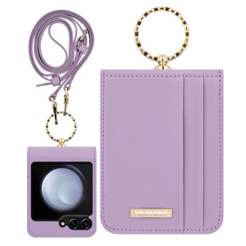 Samsung galaxy z flip 3 4 5 bao da bê có dây đeo - 2 loại / màu đỏ oải hương màu xanh lá cây đen rượu vang hồng giá đỡ bỏ túi có thể đính kèm da bò có dây đeo chéo dài có thể tháo rời