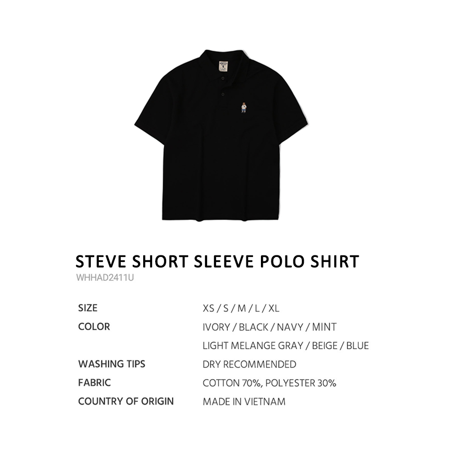 Áo Thun Polo WHO.A.U WHHAD3711U Steve Short Sleeve Collar T-shirt Navy