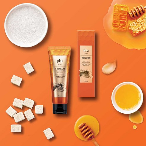 Tẩy da chết mật ong và đường cho da mặt Plu Honey Sugar Facial Scrub 100g