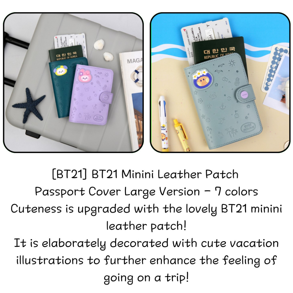 Bao Da Hộ Chiếu BT21 Minini Phiên Bản Vacance 7 Màu