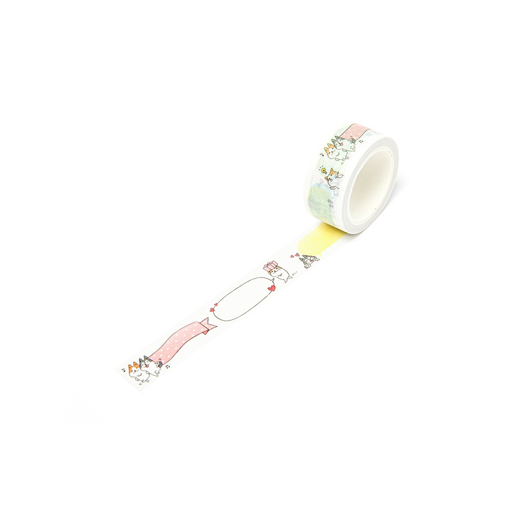 Băng Keo Dán Trang Trí ARTBOX 20mm Hàn Quốc Họa Tiết Chú Chó Shiba &amp; Ski Dễ Thương