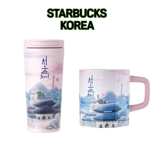 Bình giữ nhiệt và ly sứ seoul city tour 355ml