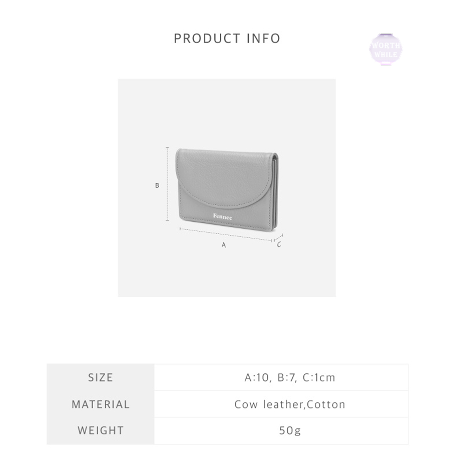 Fennec halfmoon accordion pocket wallet / card holder & coin purse / made in korea / daily stylish card holder & wallet / cute mini card holder & wallet