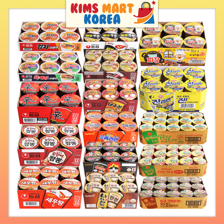 Bát cốc Hàn Quốc Ramen Nongshim, Ottogi, Samyang, Kimchi, Nuguri, Shin Ramen, Tôm, Tempura, Champon,