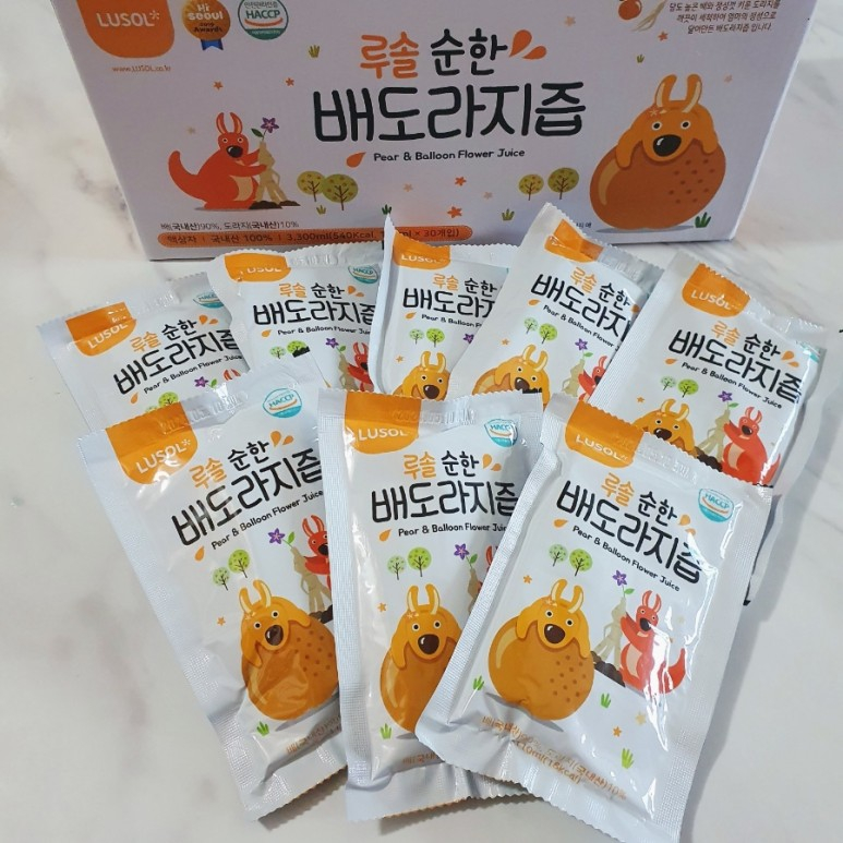 Hộp 30 gói nước ép lê rễ cát cánh LUSOL Mild 110ml