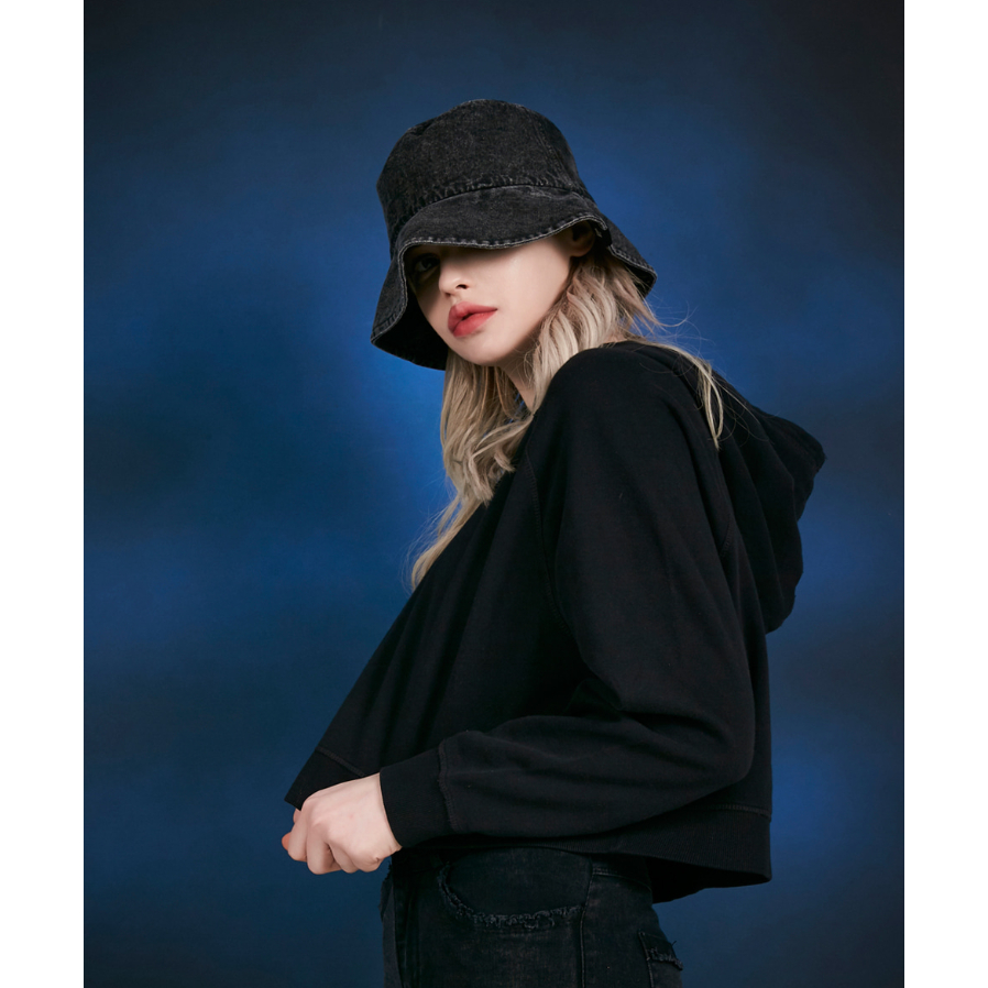 Mũ Xô denim unisex Có 2 Màu free size / Hid my eyes / Hiệu Ứng Nhìn Nhỏ / Hàng Ngày / Phong Cách Hàn Quốc