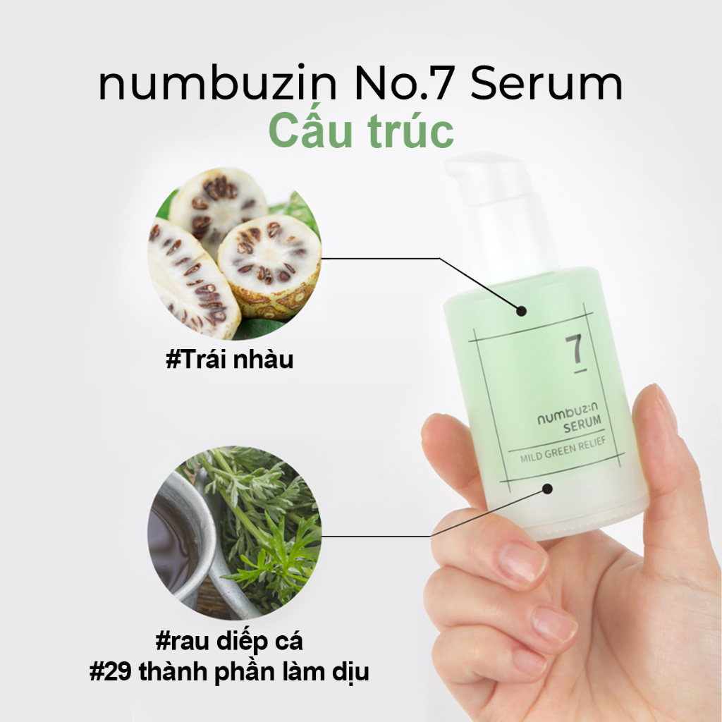 Tinh chất làm dịu da numbuzin No.7 Mild Green soothing Serum