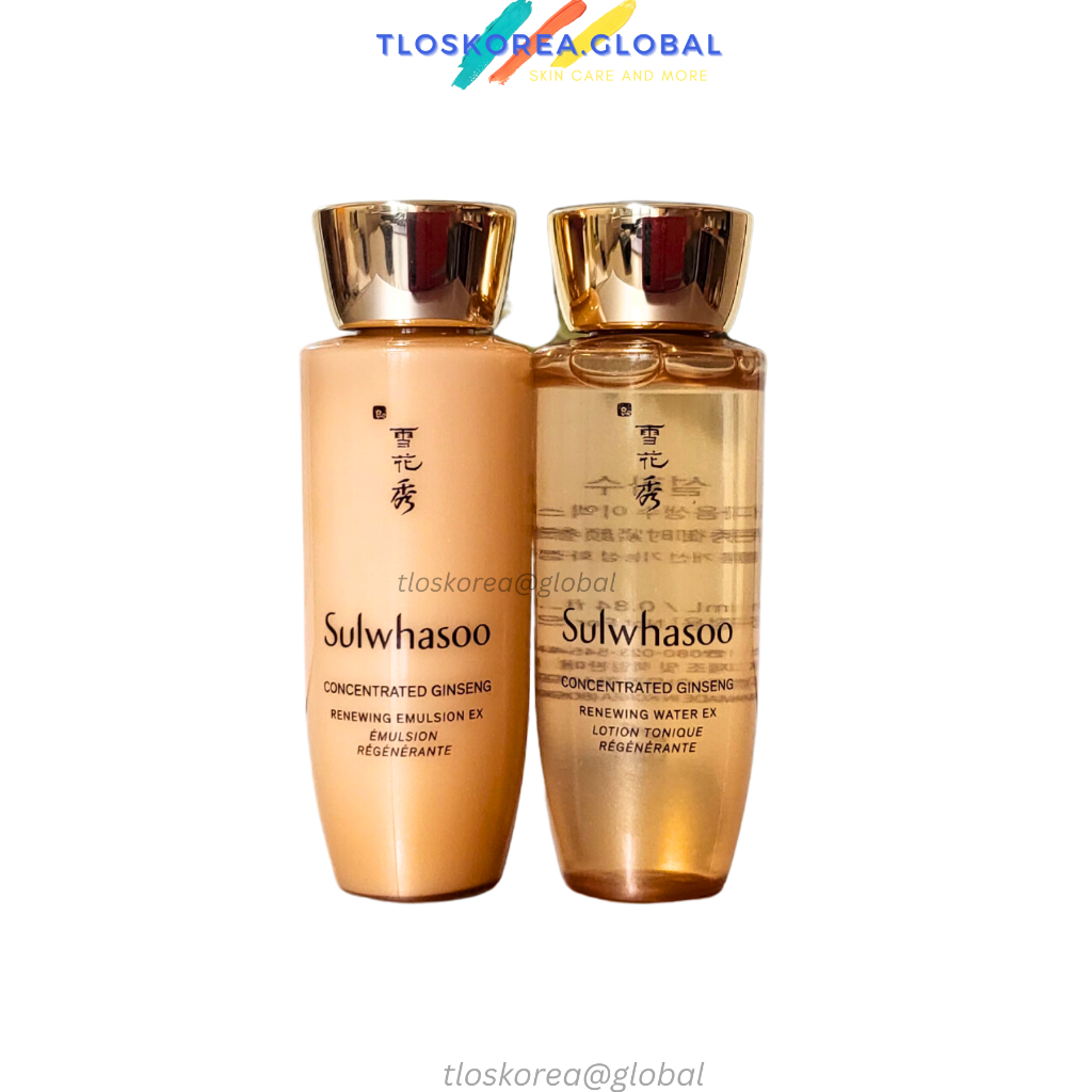 Concentrated Ginseng renewing emulsion water 25ml nước cân bằng hoa hồng và sữa dưỡng Nhân Sâm Sulwhasoo tái sinh chống lão hóa, làm căng mịn da