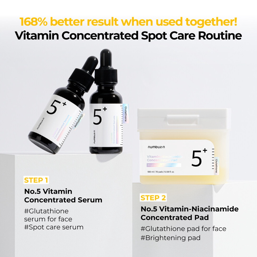 Tinh Chất numbuzin no.5 glutathione vitamin Đậm Đặc serum 30ml