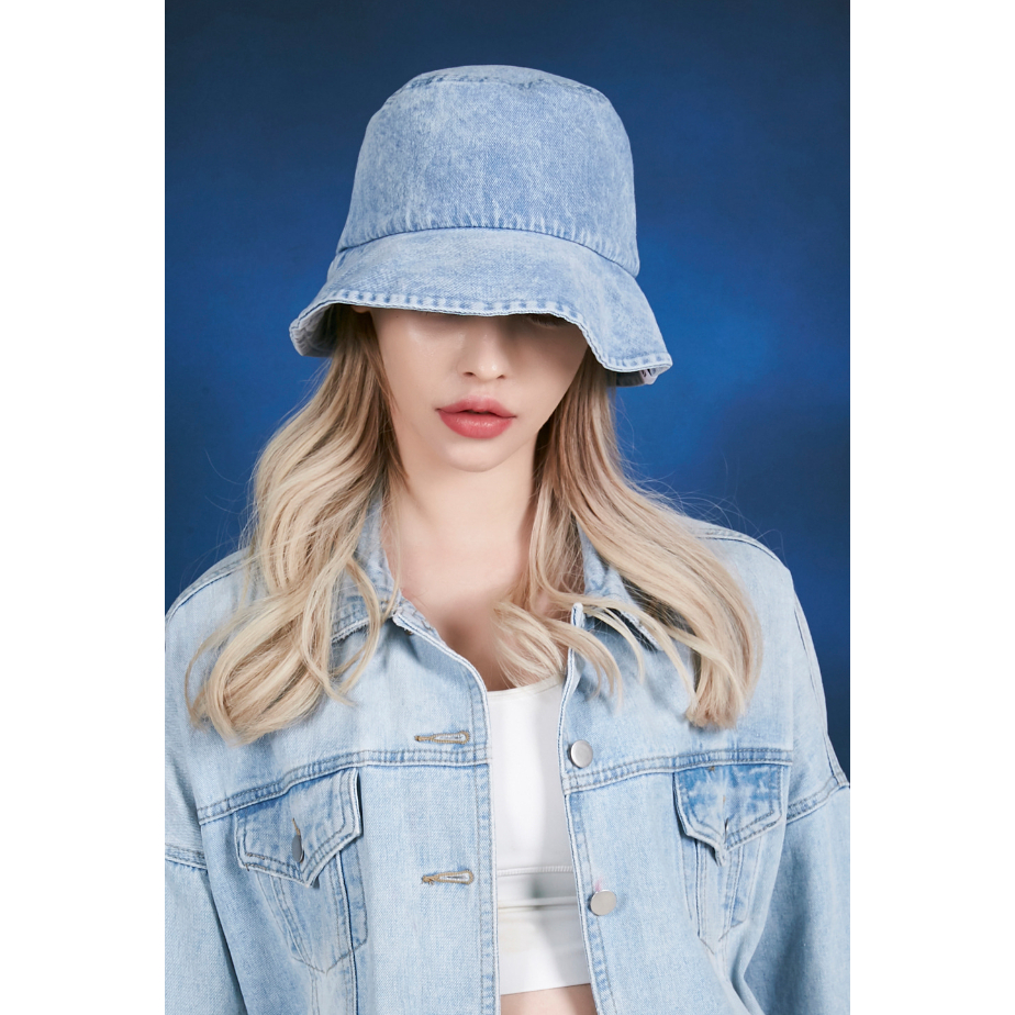 Mũ Xô denim unisex Có 2 Màu free size / Hid my eyes / Hiệu Ứng Nhìn Nhỏ / Hàng Ngày / Phong Cách Hàn Quốc