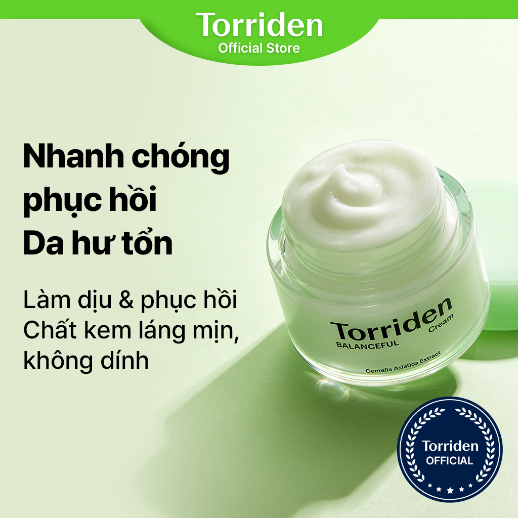 Bộ sản phẩm TORRIDEN BALANCEFUL CICA gồm serum làm dịu da 50ml + kem phục hồi da 80ml cho da mụn/ da dầu