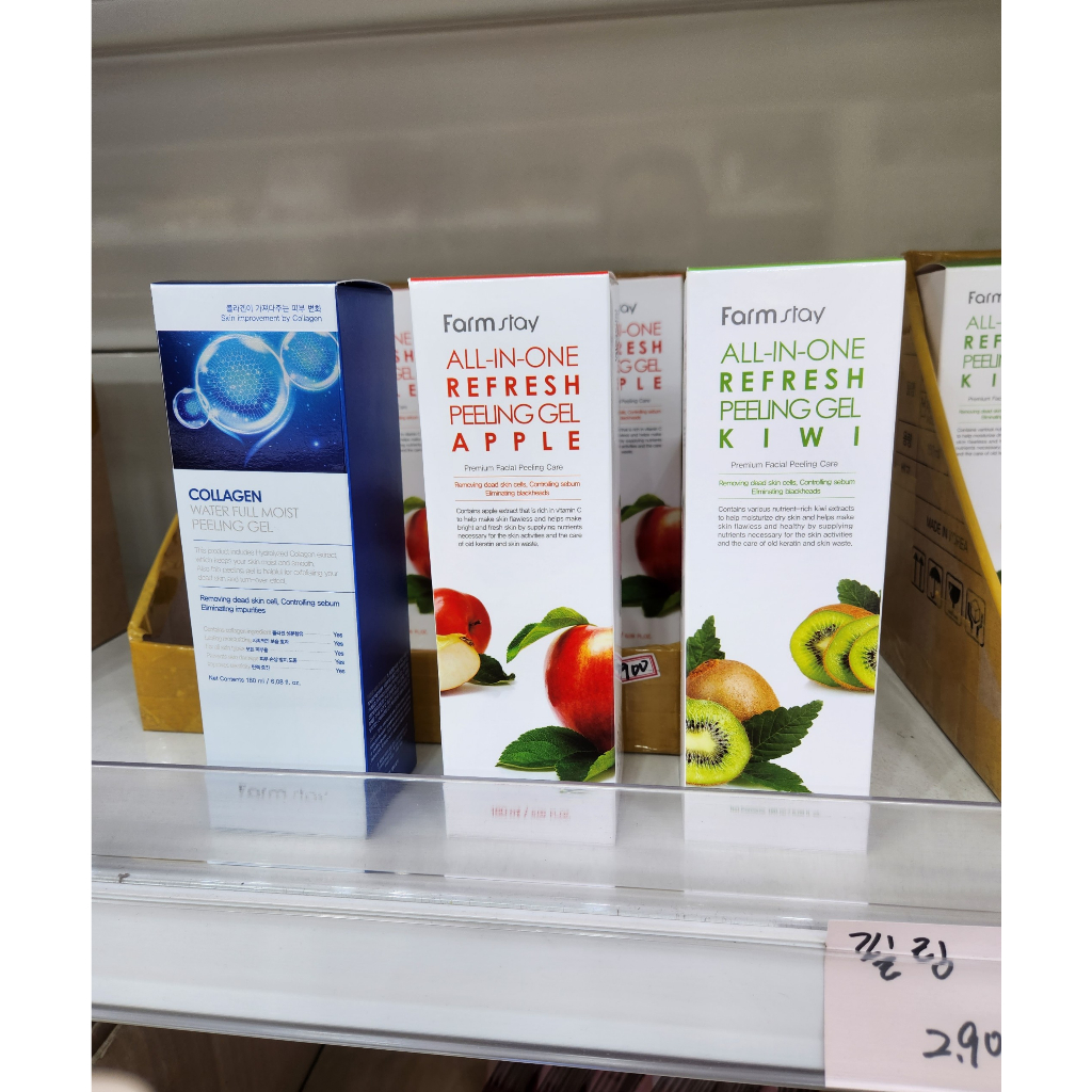 Tẩy Da chết Farm Stay Peeling Gel 180ml: Collagen/ Apple/ Kiwi