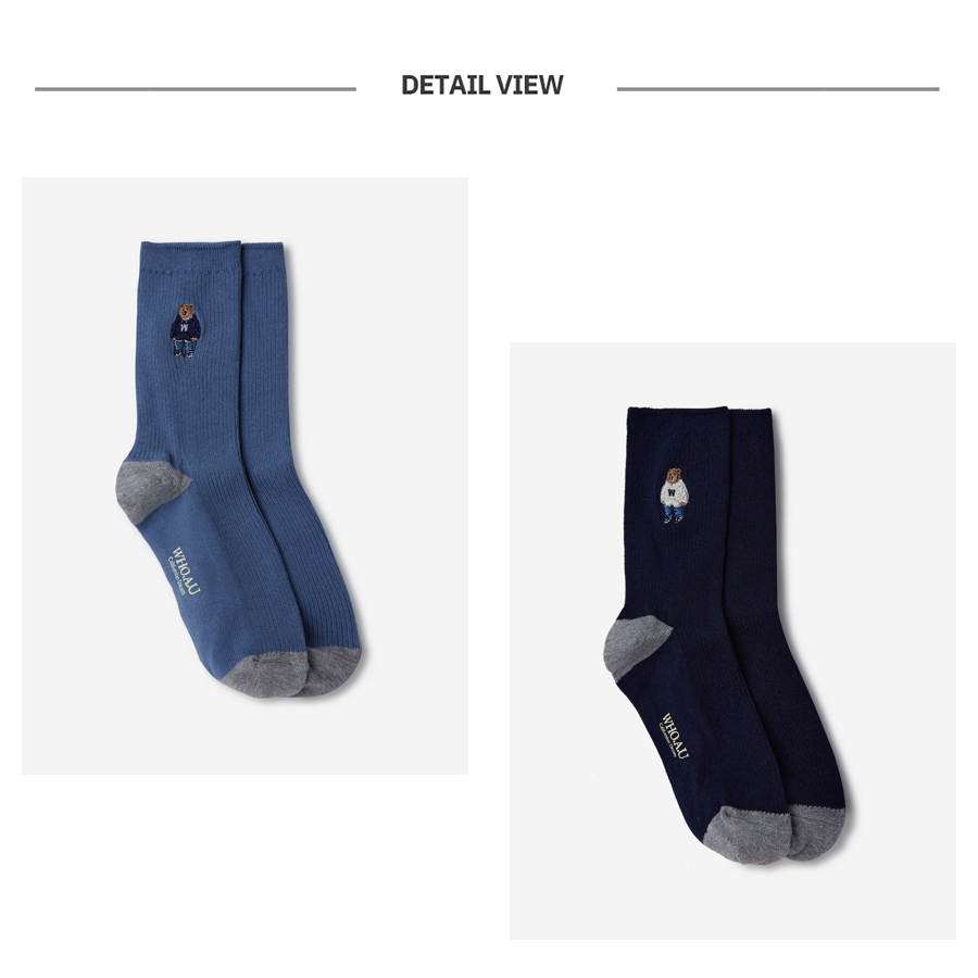 Vớ cao cổ WHO.A.U WHAYD4901A Steve Embroidery Socks