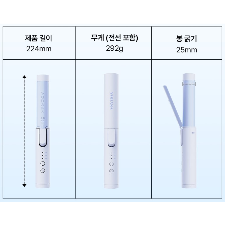 VODANA COMPACT CURLING IRON 25MM POWDER BLUE