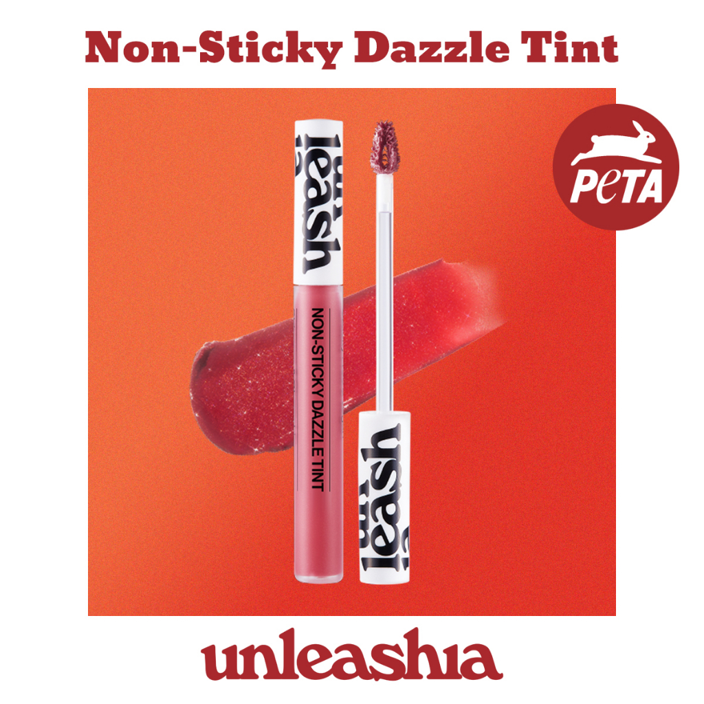 [unleashia] (Mới) Non-sticky Dazzle Tint (8 Màu) | Son Môi Dạng Lỏng Ánh Kim Tuyến Lấp Lánh Lâu Trôi